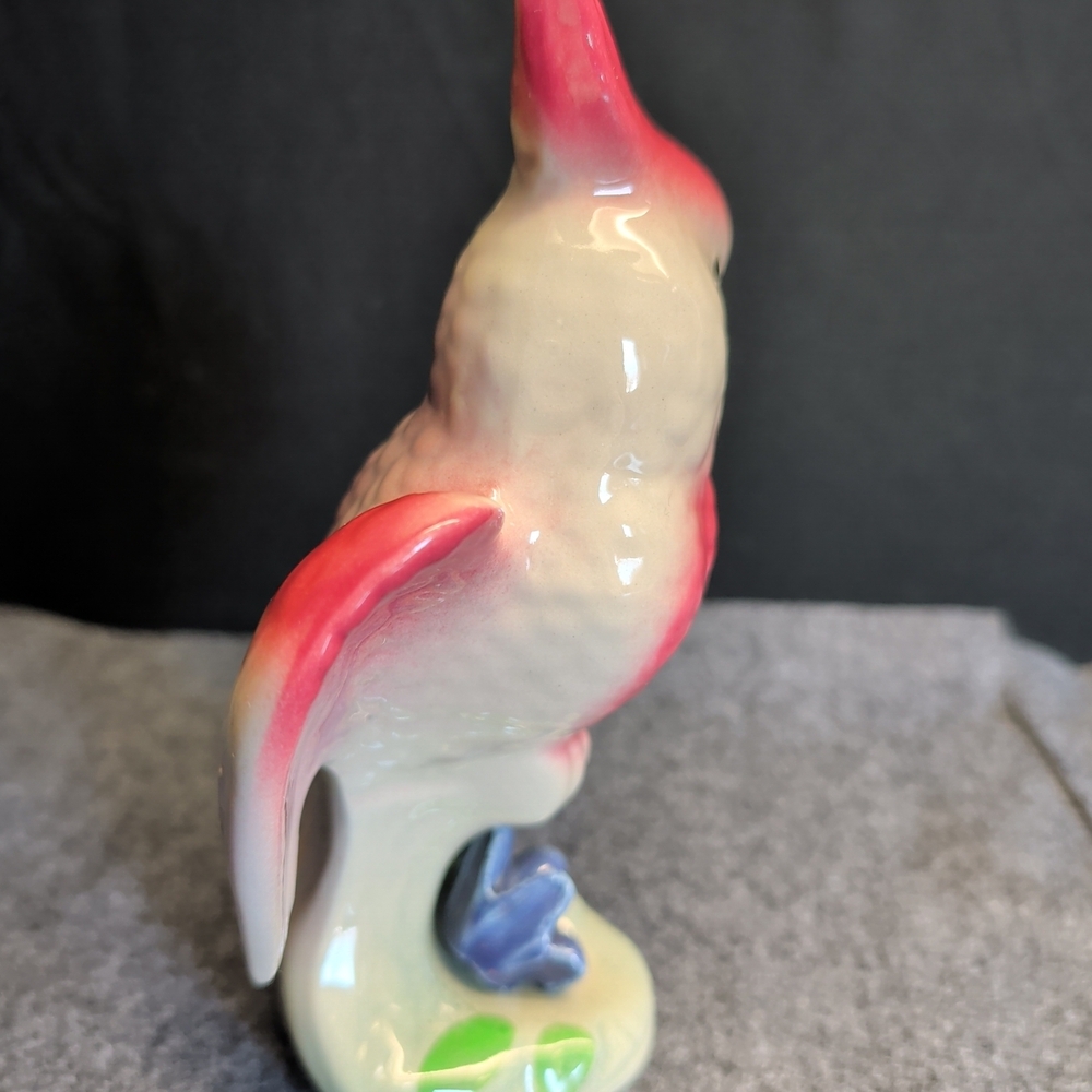 Pink and White Ceramic Bird Figurine - Picture 5 of 10